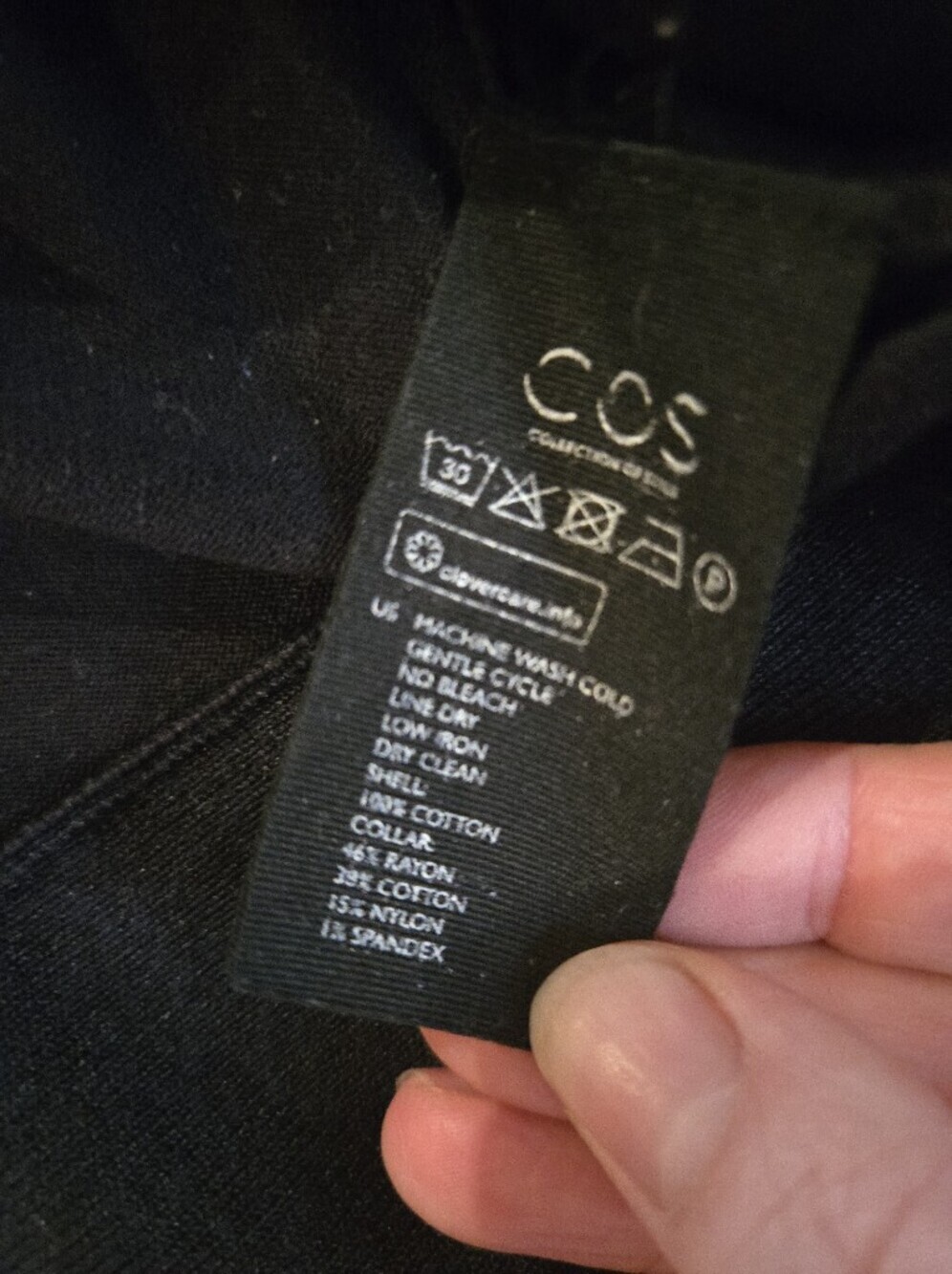 COS | Black Minimalist Mock Neck Knit Top, Size XS - Picture 7 of 7